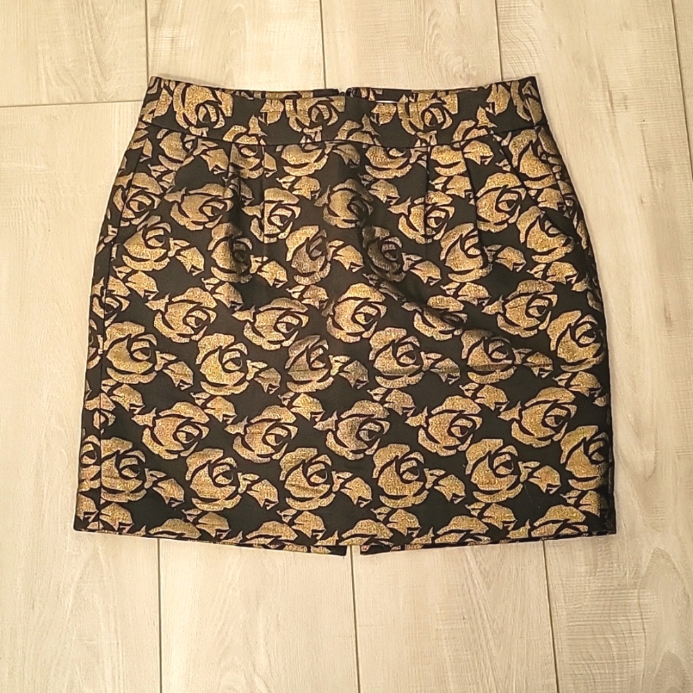 LOFT gold rose skirt